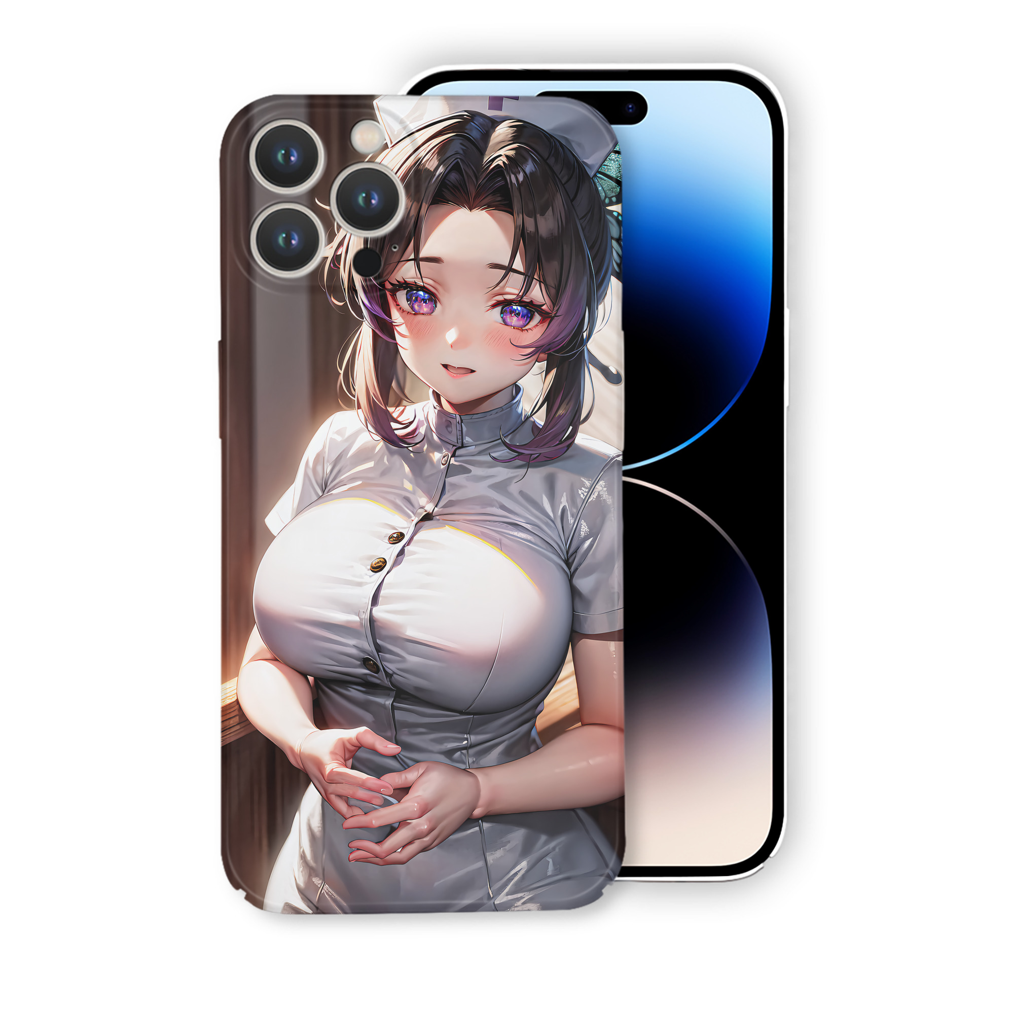 （画像用） 鬼滅の刃（きめつのやいば）蟲柱-胡蝶 しのぶ／こちょう しのぶ Kochou Shinobu 【iPhone 14シリーズ対応】ハードケース